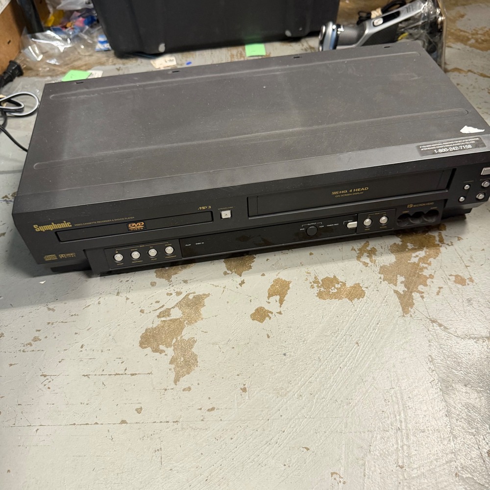 Symphonic WF803 DVD VCR Combo Player 4 Head VHS‎ Hi-Fi Stereo Black